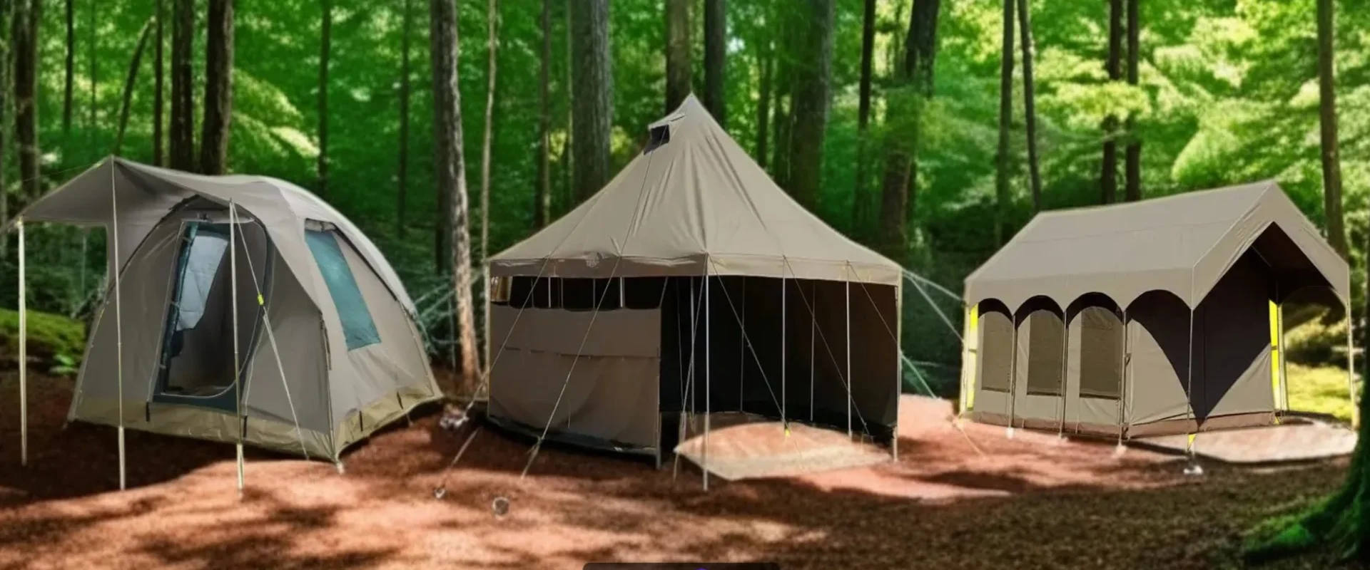 banner canvas safari tents